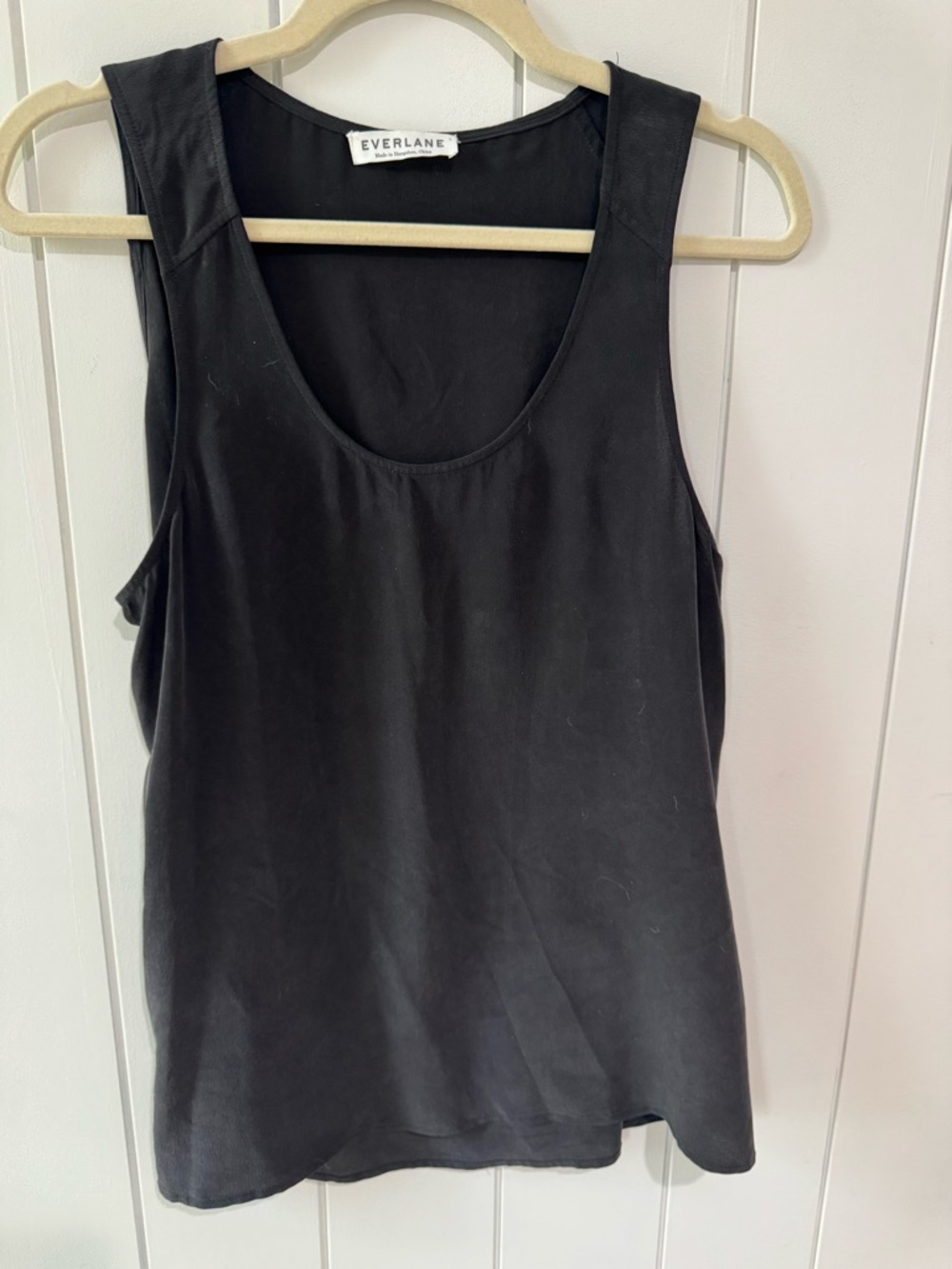 Everlane Black Scoop Neck Silk Tank